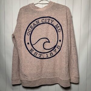 Momentum Great Lakes Ocean City Maryland Pink Travel Sweater Oversized Loose XS